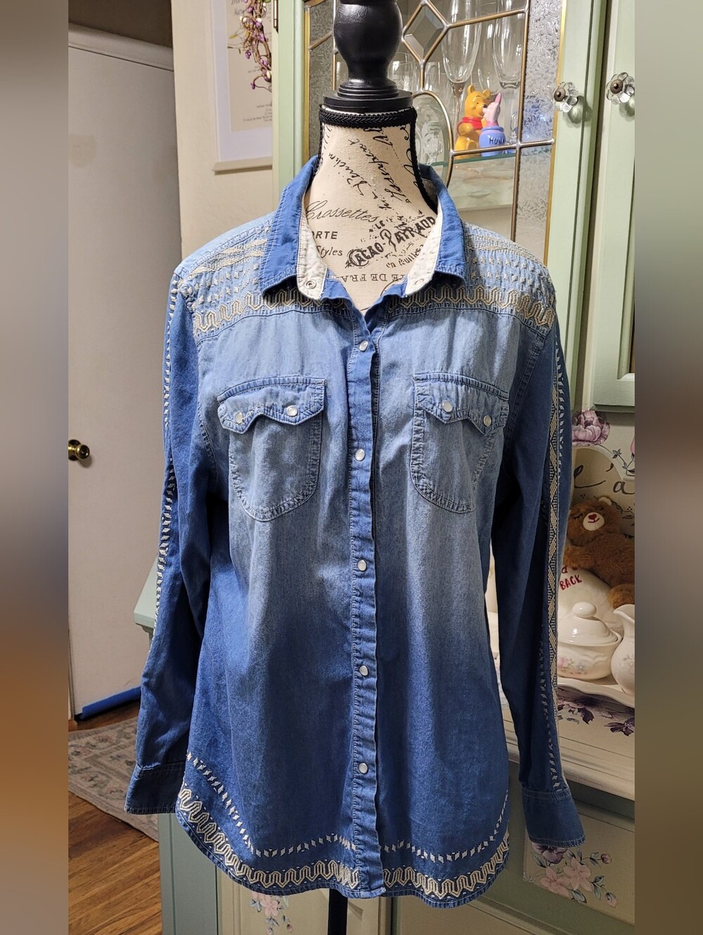Tasha Polizzi Embroidered Snap Front Shirt